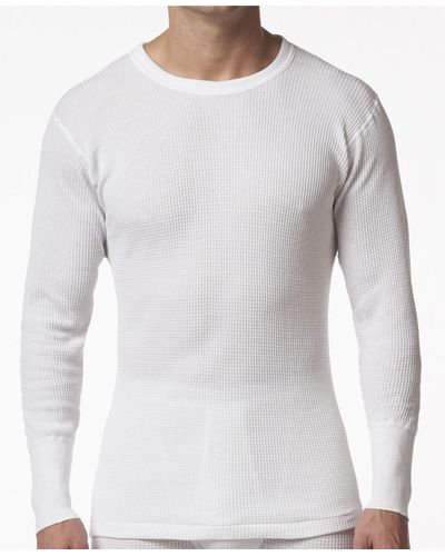 Stanfield's Waffle Knit Thermal Long Sleeve Shirt - White