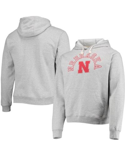 League Collegiate Wear Nebraska Huskers Seal Neuvo Essential Fleece Pullover Hoodie - Gray