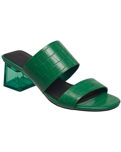 French Connection Slide On Block Heel Sandals - Green
