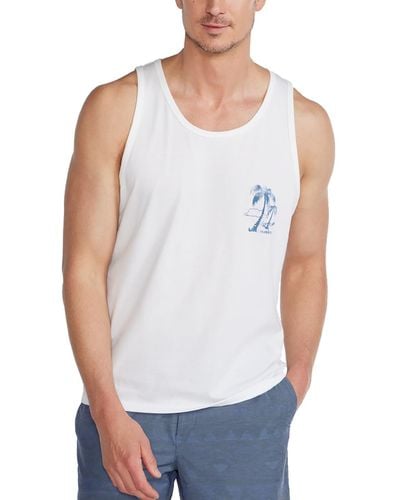 Chubbies The Relaxer Palm Tree Logo Graphic Tank - White