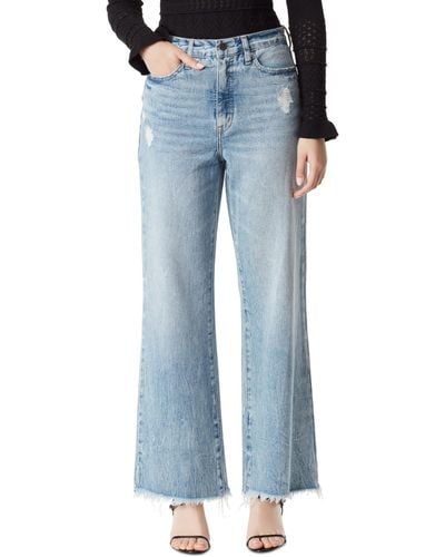 Sam Edelman Codie High-rise Wide-leg Fringe-hem Jeans - Blue
