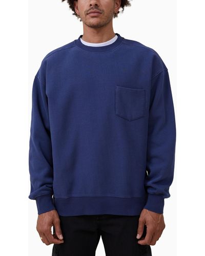 Cotton On Oversized Fleece Long Sleeve Sweatshirt - Blue