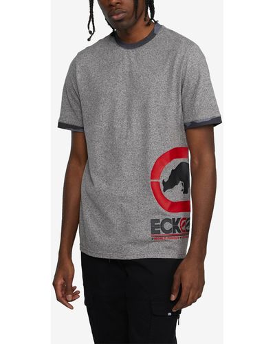 Ecko' Unltd Big And Tall Short Sleeves Pieced Plan T-shirt - Gray