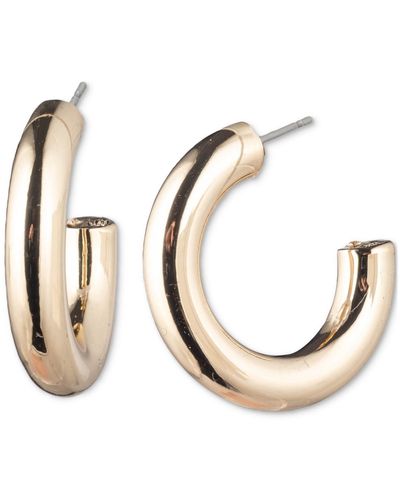 Karl Lagerfeld Tone Small Tubular C-hoop Earrings - Natural