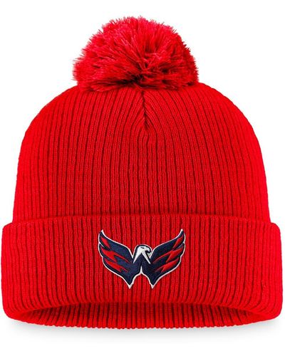 Fanatics Washington Capitals Core Primary Logo Cuffed Knit Hat - Red