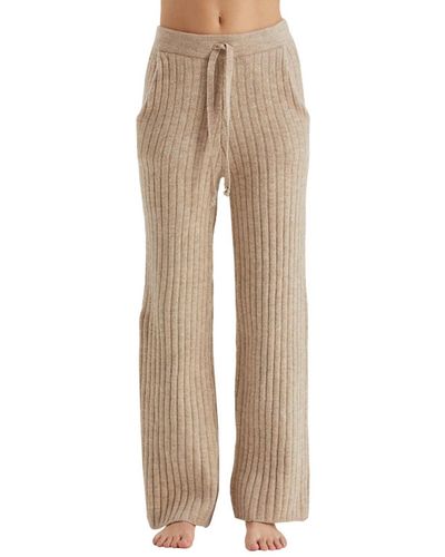 Crescent Amber Ribbed Sweater Pants - Natural