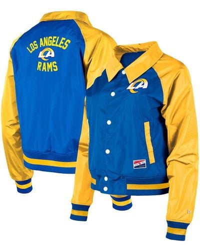 KTZ Los Angeles Rams Coaches Raglan Full-snap Jacket - Blue