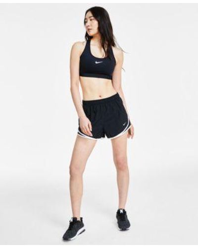 Nike Plus Size Swoosh Padded Logo Sports Bra Running Shorts - Black