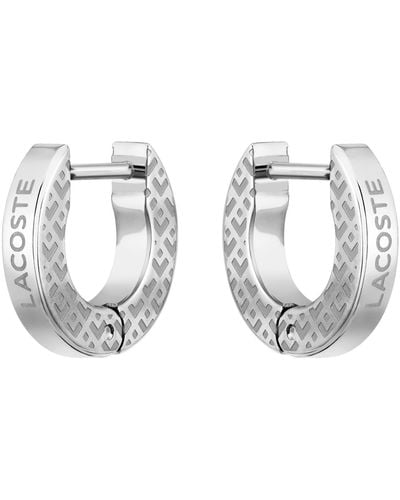 Lacoste Stainless Steel Hoop Earrings - Metallic