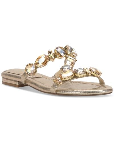 Jessica Simpson Avimma Embellished Flat Sandals - White