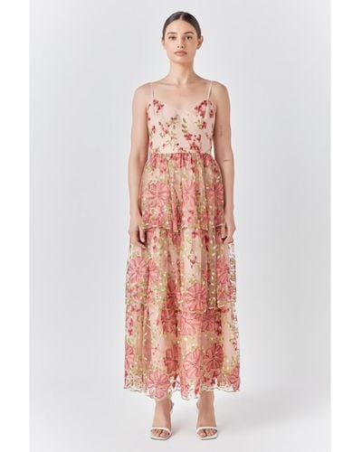 Endless Rose Floral Embroidered Maxi Dress - White