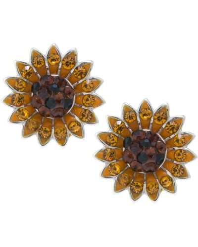 Giani Bernini Sunflower Stud Earrings In Sterling Silver - Metallic