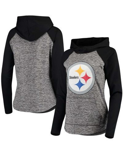 G-III 4Her by Carl Banks Heathered Gray-black Pittsburgh Steelers Championship Ring Pullover Hoodie