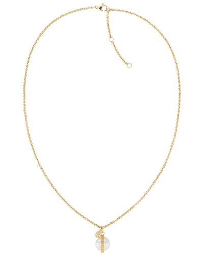 Tommy Hilfiger Imitation Pearl Charm Necklace - White