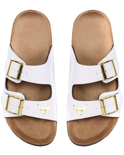 FOCO Chicago Bulls Double-buckle Sandals - White