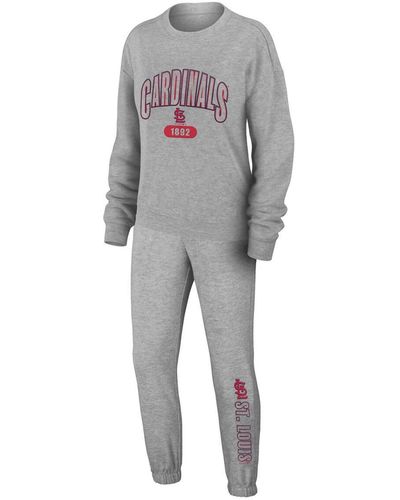 WEAR by Erin Andrews St. Louis Cardinals Knitted Lounge Set - Gray