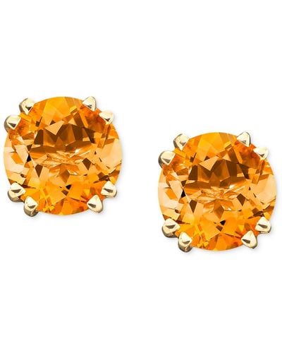 Macy's 14k Gold Stud Earrings (3-1/2 Ct. T.w.) - Orange