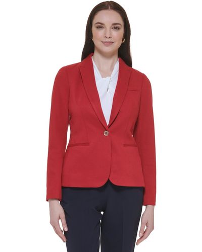 Tommy Hilfiger One-button Elbow-patch Blazer - Red