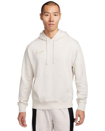 Nike Pullover French Terry Logo Soccer Hoodie - White
