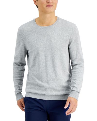 Alfani Solid Crewneck Sweater - Gray