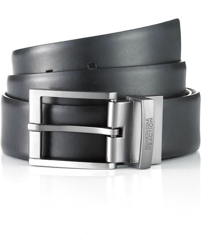 Kenneth Cole Belt, Leather Dress Belt - Gray
