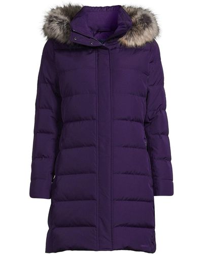 Lands' End Petite Down Winter Coat - Purple