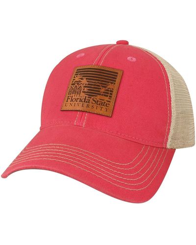 League Collegiate Wear Florida State Seminoles Beach Club Palms Trucker Snapback Adjustable Hat - Red