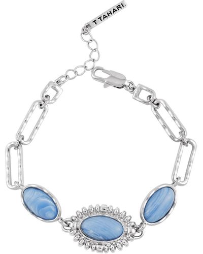 Tahari Denim Semi Precious Stone Line Bracelet - Blue