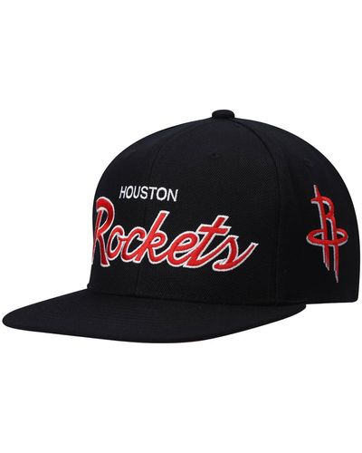 Mitchell & Ness Houston Rockets Hardwood Classics Script 2.0 Snapback Hat - Black
