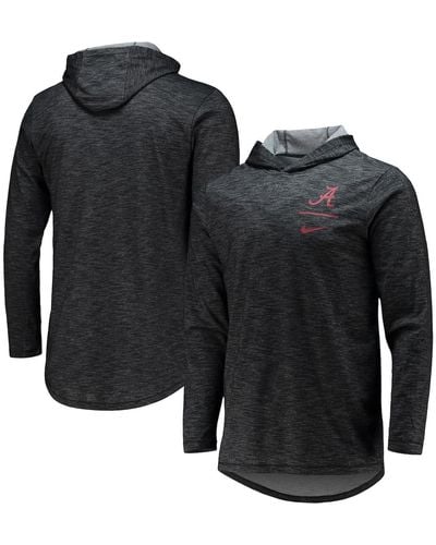 Nike Alabama Crimson Tide Slub Space-dye Performance Long Sleeve Hoodie T-shirt - Black
