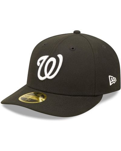 KTZ Washington Nationals Black And White Low Profile 59fifty Fitted Hat - Green
