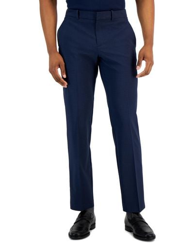 Perry Ellis Modern-fit Stretch Resolution Dress Pants - Blue