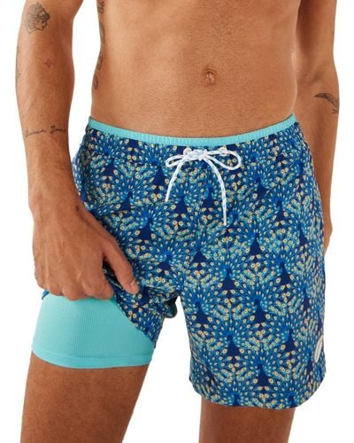 Chubbies The Fan Outs Quick-dry 5-1/2" Swim Trunks - Blue