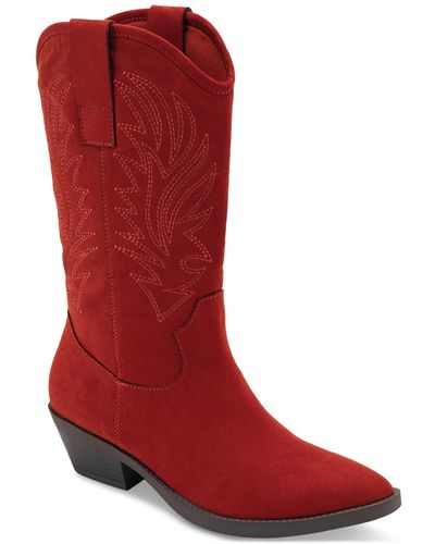 Style & Co. Miyyaa Cowboy Booties - Red