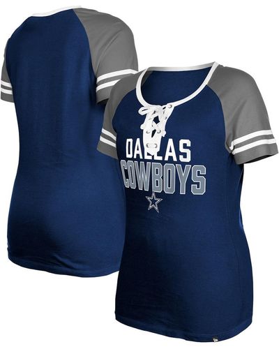 KTZ Dallas Cowboys Raglan Lace-up T-shirt - Blue