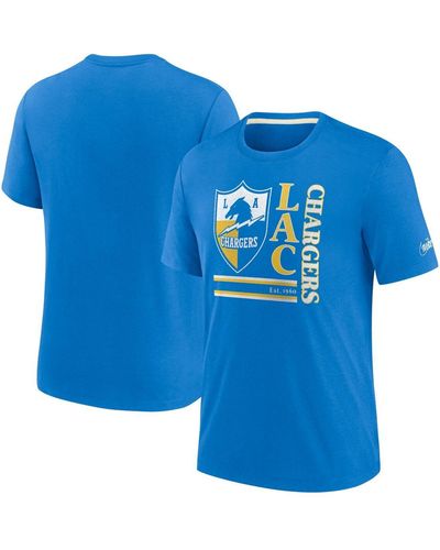 Nike Los Angeles Chargers Wordmark Logo Tri-blend T-shirt - Blue