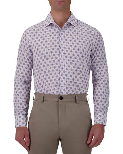Report Collection Slim-fit Floral-print Shirt - Purple