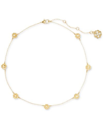 Kate Spade Gold-tone Heritage Bloom Station Necklace - White