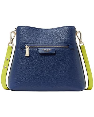 Kate Spade Hudson Colorblocked Pebbled Leather Small Shoulder Bag - Blue