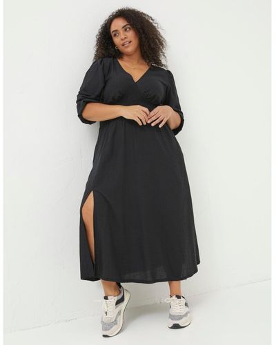 FatFace Fat Face Plus Size Rene Midi Dress - Black