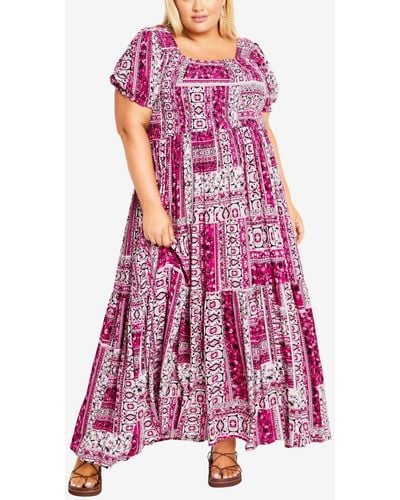 Avenue Plus Size Sophia Maxi Dress - Purple
