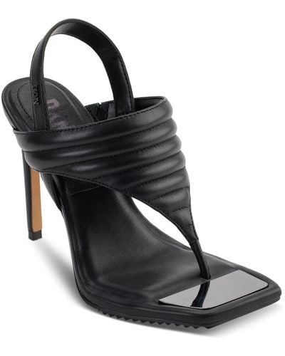 DKNY Ranae Square-toe Slingback Dress Sandals - Black
