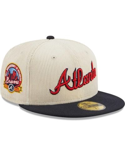 KTZ Atlanta Braves Corduroy Classic 59fifty Fitted Hat - Pink