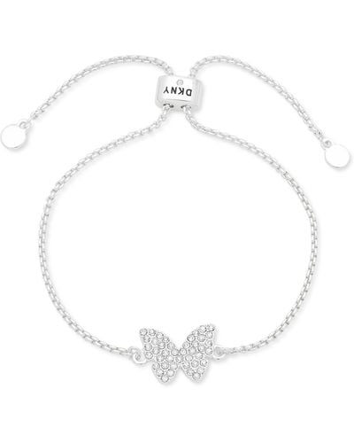 DKNY Tone Or Gold Tone Pave Butterfly Jewelry Collection - White