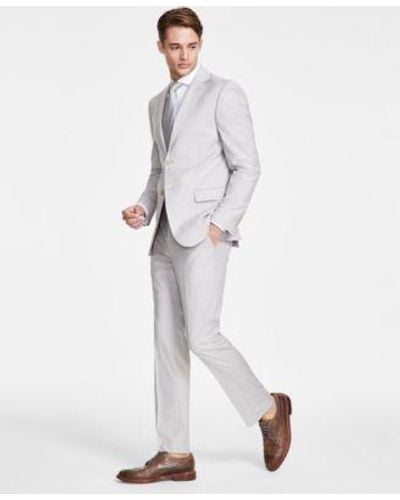 DKNY Modern Fit Neat Suit Separates - White