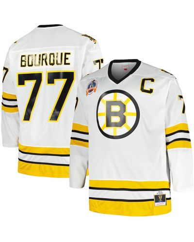 Mitchell & Ness Ray Bourque Boston Bruins Big And Tall Captain Patch Blue Line Player Jersey - Metallic