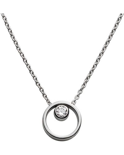 Skagen Kariana Crystal Circle Necklace - Metallic