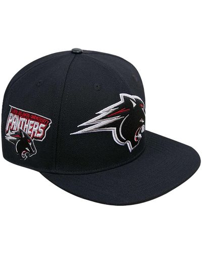 Pro Standard Clark Atlanta Panthers Arch Over Logo Evergreen Snapback Hat - Black