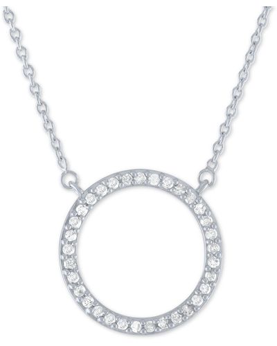 Macy's Diamond Circle Pendant Necklace (1/4 Ct. T.w. - Metallic