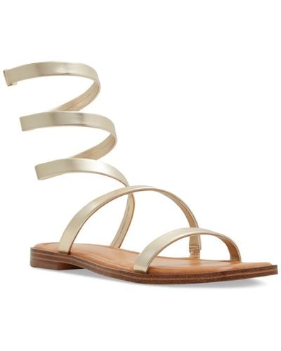 ALDO Spinella Strappy Ankle-wrap Flat Sandals - Metallic